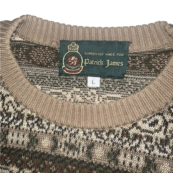 Vintage Patrick James patterned sweater size large - Picture 2 of 5